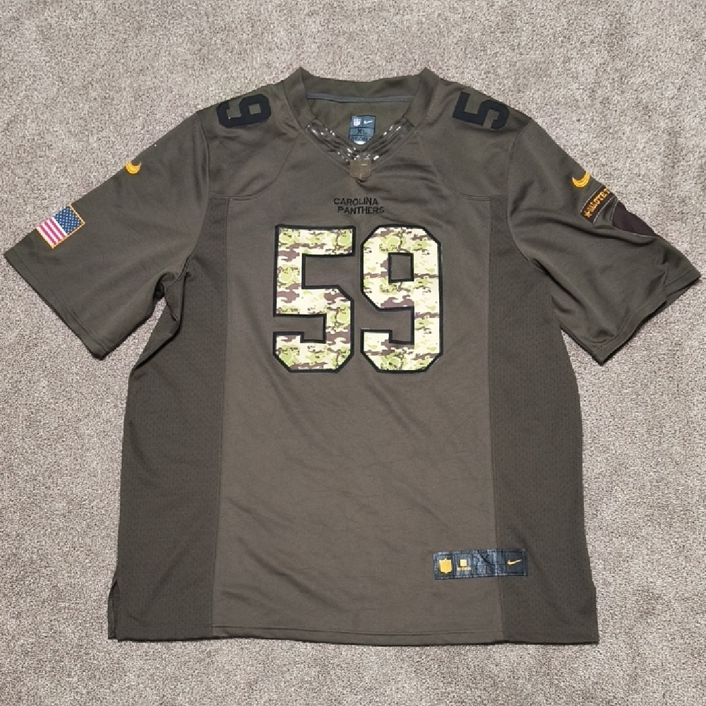Nike Luke Kuechly Olive Green Panthers Jersey
